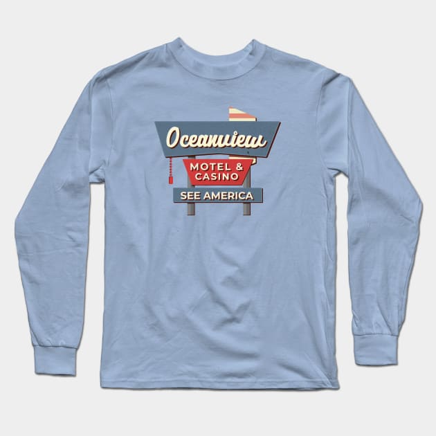 Control Oceanview Motel Retro Long Sleeve T-Shirt by karutees